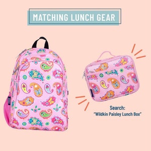 sac à dos cachemire, sac cachemire, sac à dos imprimé rose, boîte à lunch cachemire, ensemble sac à dos cachemire, ensemble scolaire cachemire, rentrée des classes cachemire