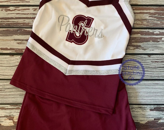 Maroon Cheer Uniform Customized Cheerleading Uniform Girls Etsy