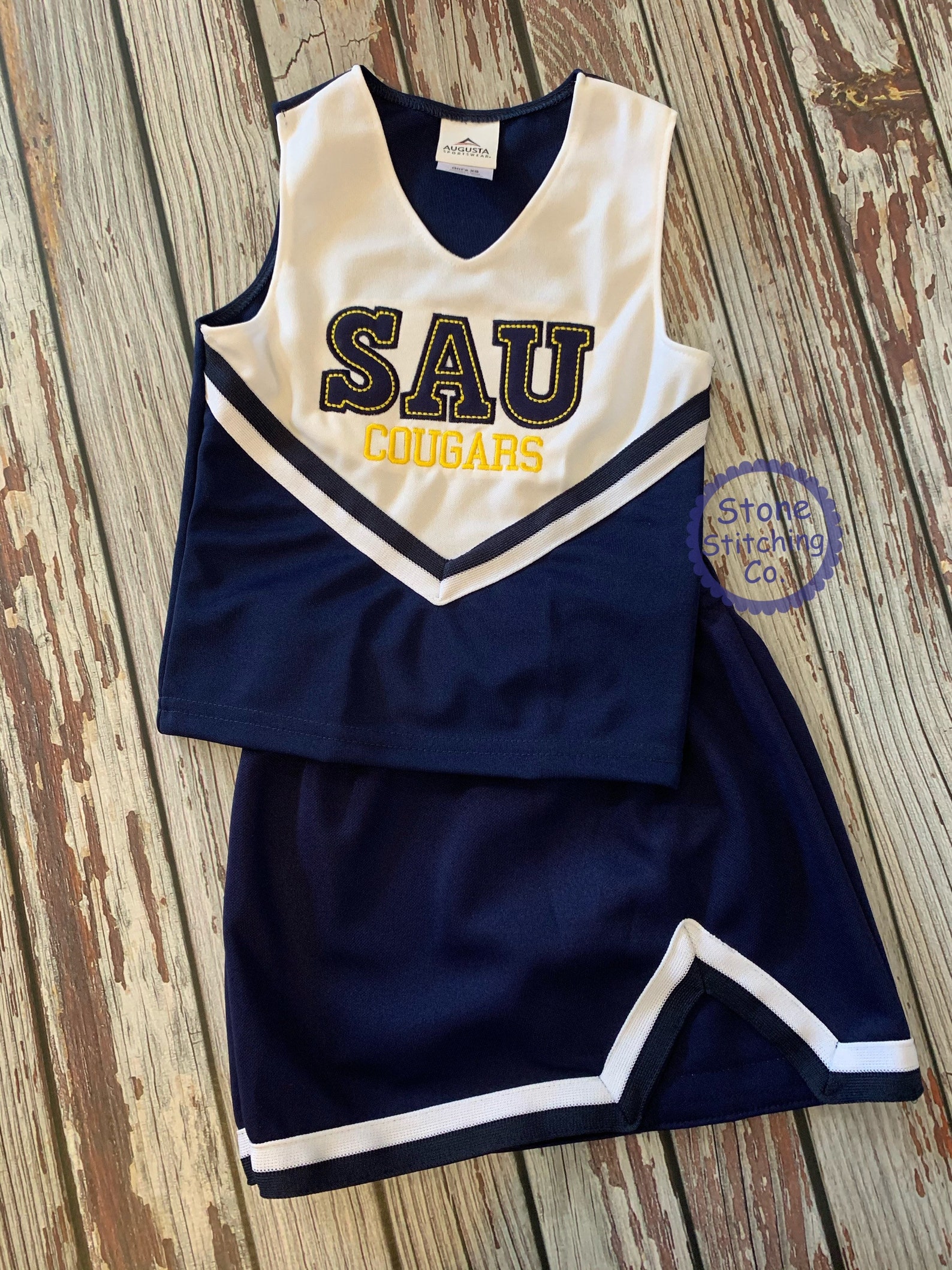 Navy & Gold Cheer Uniform Customized Cheerleading Uniform Etsy