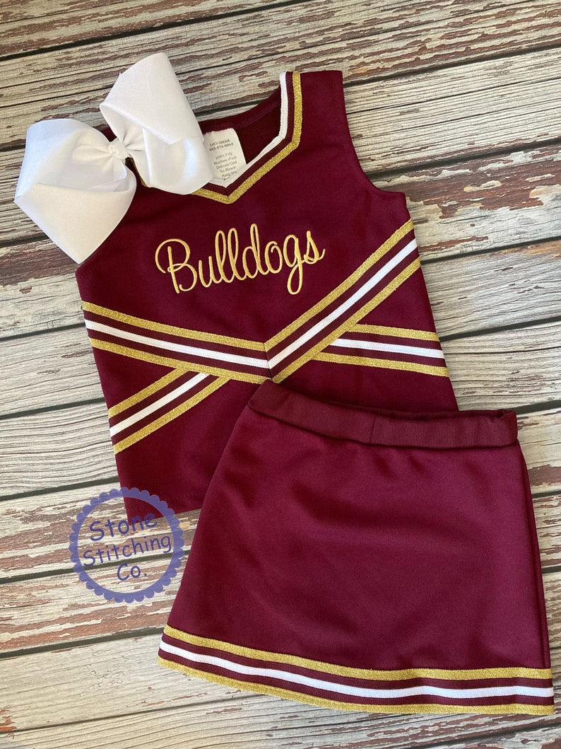 Maroon & Gold Cheer Uniform Customized Cheerleading Uniform Etsy