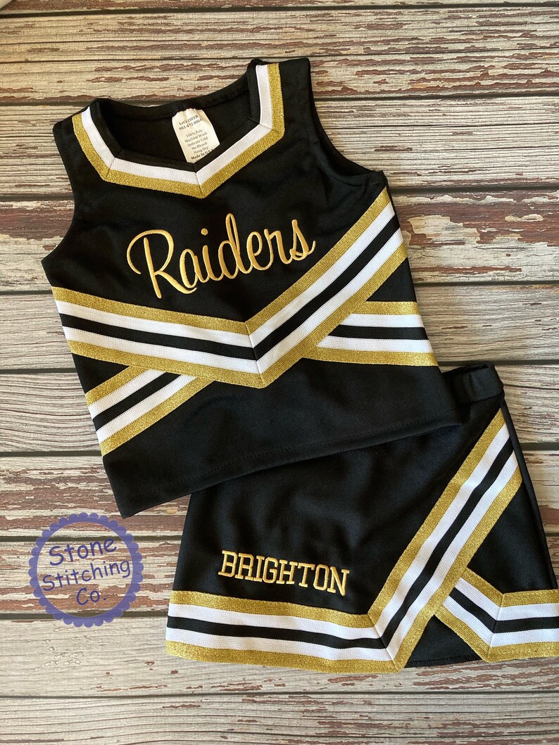 Gold & Black Cheer Uniform Customized Cheerleading Uniform Etsy