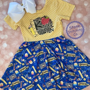 kindergarten dress, kindergarten outfit, first day of kindergarten, first grade dress, pre-k dress, pre-k outfit, kinder dress, pre kinder