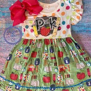 Pre-k dress, pre-k outfit, first day of pre-k, prek dress, kindergarten outfit, kindergarten dress