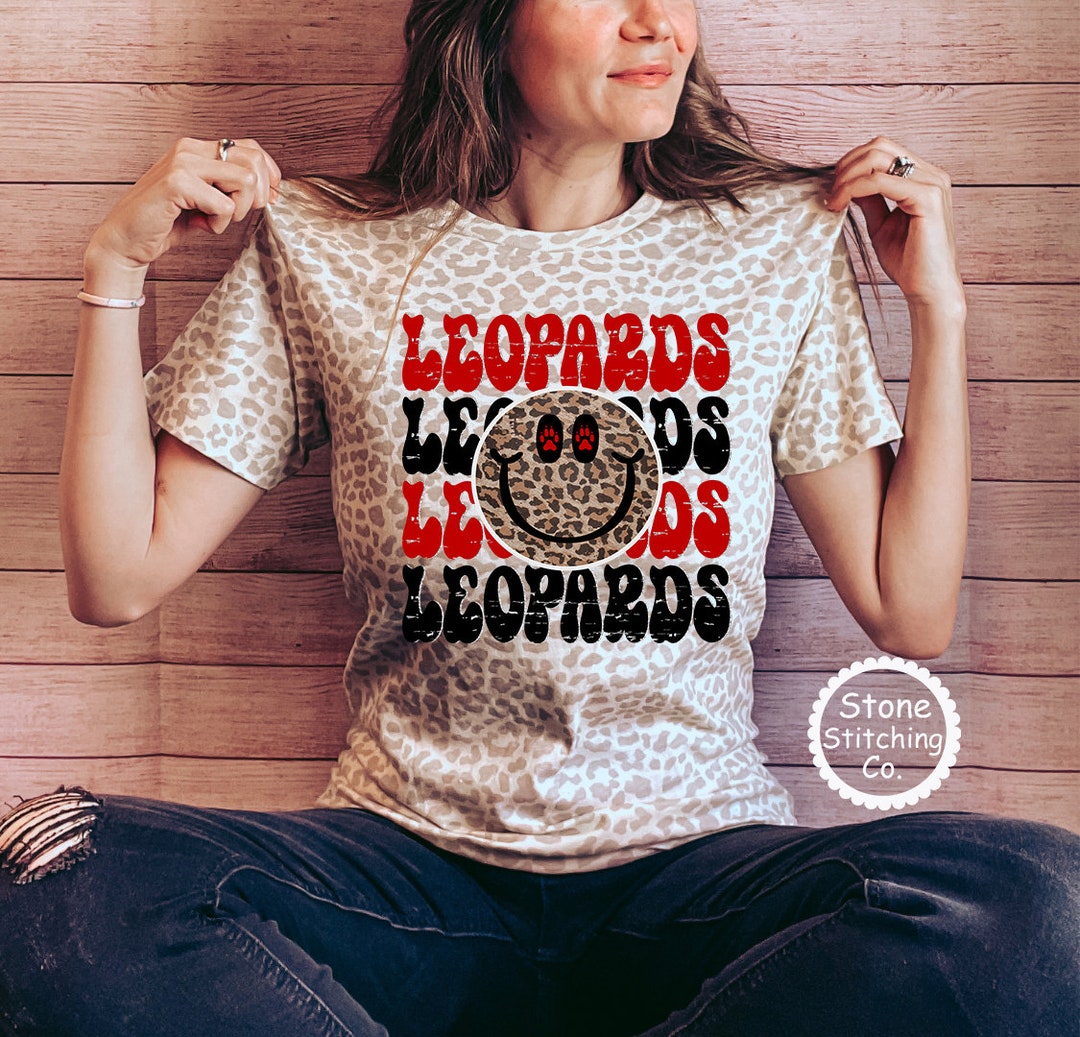 Red & Black Leopards Shirt, Leopards Shirt, Leopard Spirit Tee, Red