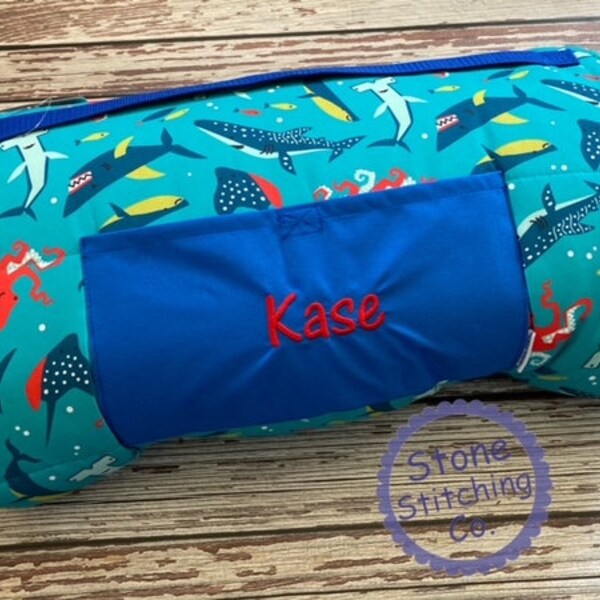 shark nap mat, little boy nap mat, preschool nap mat, pre-k nap mat, monogrammed nap mat, personalized nap mat, shark mat, ocean nap mat