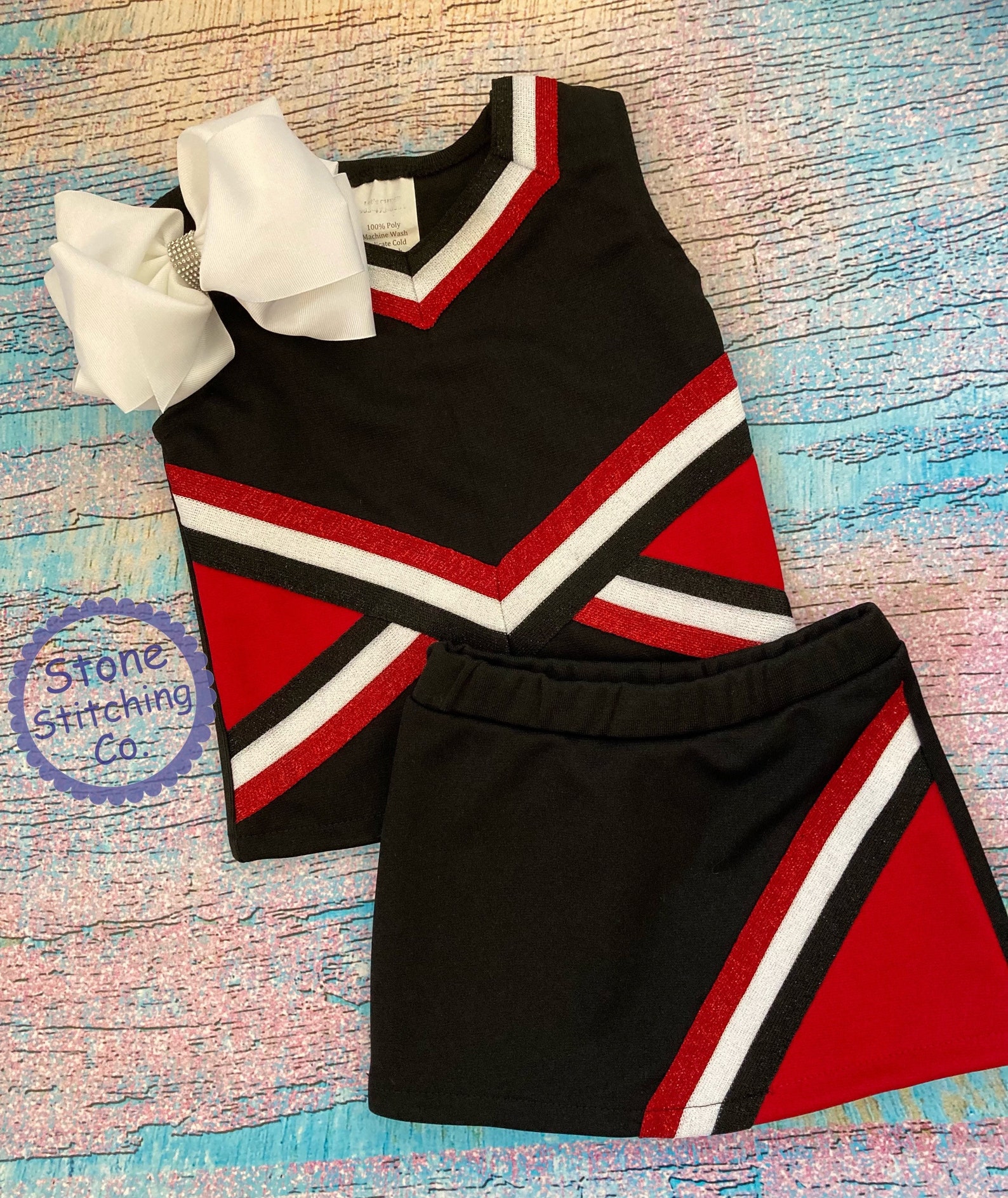 Red & Black Cheer Uniform Customized Cheerleading Uniform Etsy