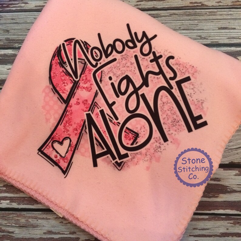 Cancer Awareness Blanket Breast Cancer Gift Chemo Blanket Etsy