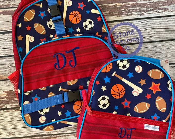 Stephen Joseph Sports Backpack Monogrammed Backpack Etsy