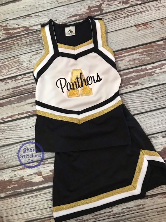 Gold & Black Cheer Uniform Customized Cheerleading Uniform Etsy