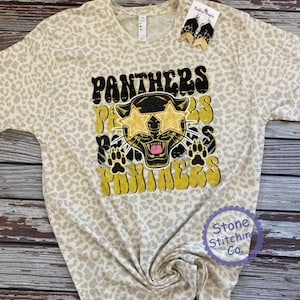Black & Gold Panthers Shirt, leopard Panthers Shirt, Panthers tee, Panthers t-shirt
