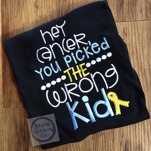 childhood cancer awareness shirt, cancer picked the wrong kid