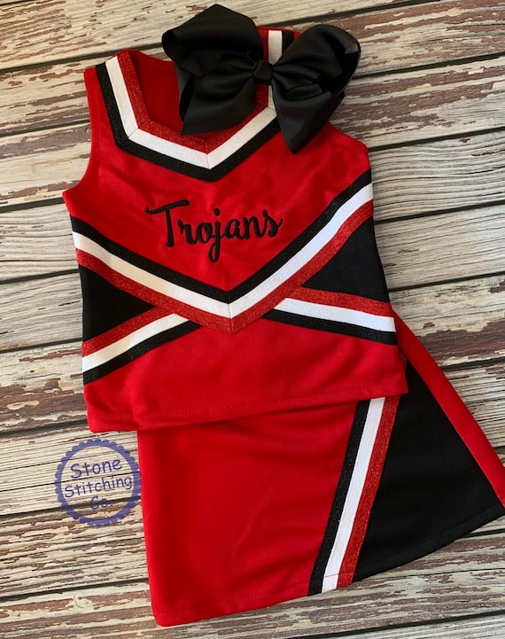 Red & black cheer uniform customized cheerleading uniform Etsy