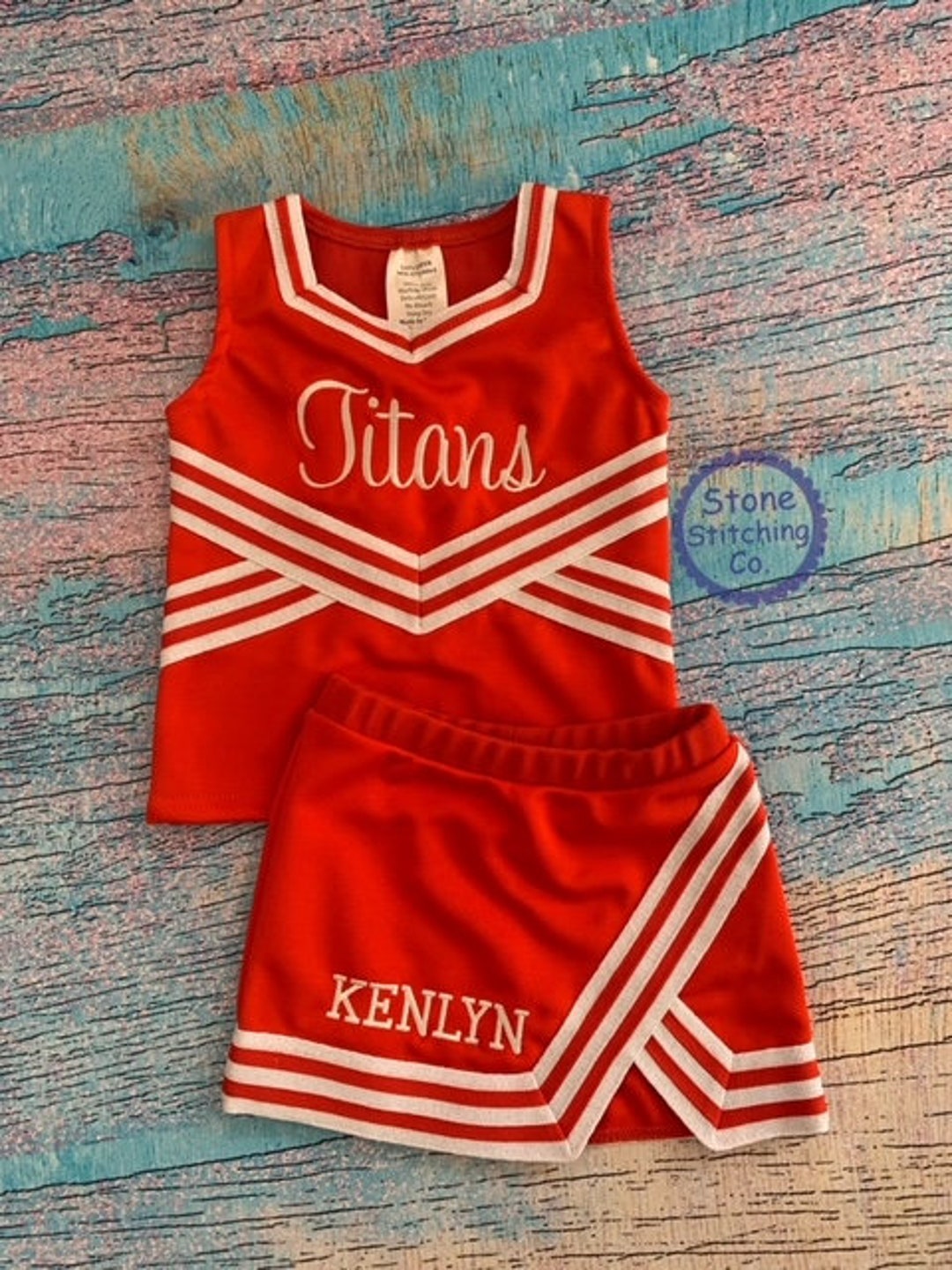 Orange Cheer Uniform, Customized Cheerleading Uniform, Girls Cheer