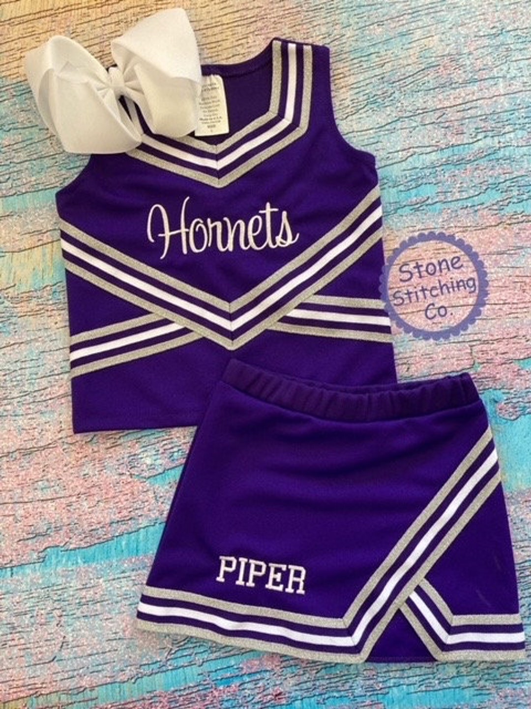 Purple Cheer Uniform, Customized Cheerleading Uniform, Girls Cheer ...