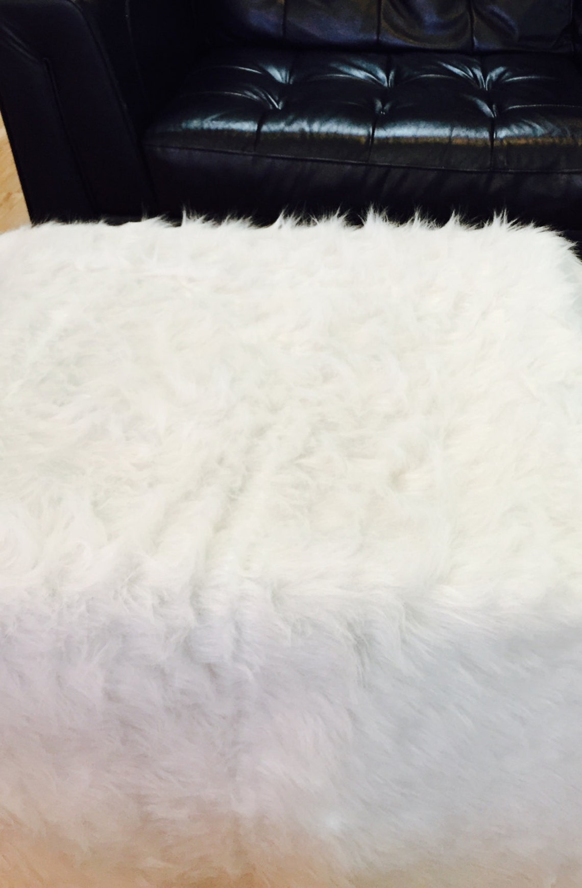 Ottoman Faux Fur Slipcover Animal Friendly SELECT COLOR Etsy