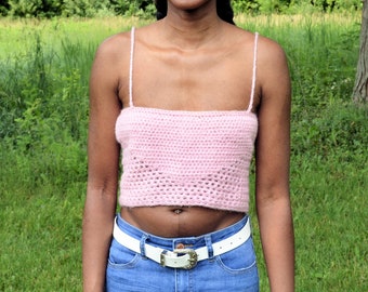 Triangle Mesh Halter Top Crochet Pattern   114
