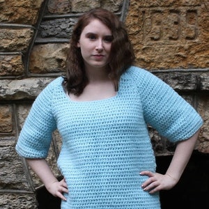 Crochet Square Neck Sweater Pattern 517 image 2