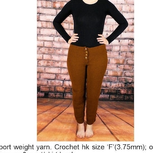 Crochet Tapered Snap Pants Pattern 1216 image 1