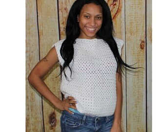 Double Crochet Check Pullover Pattern   423