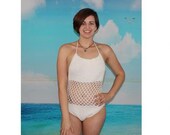 Crochet Tank Midriff Laced Suit Pattern 1021