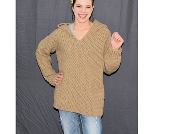 Vertically Stitch Hoodie Pattern   #544