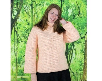 Crochet Pattern Long Sleeve Turtle Neck Sweater    511