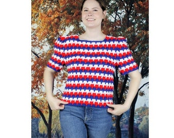 Crochet Drop Stitch Pullover Sweater Pattern   425