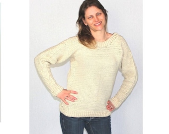 Crocheted Simple Crew Neck Sweater Pattern  521