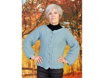 Crocheted Post DC Short Cardigan Pattern   528
