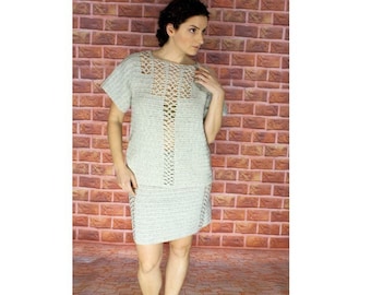 Crochet Vertical Lace Top & Skirt Patterns   1321 - 435+713