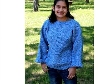 Easy Long Sleeve Crochet Sweater Pattern   506