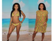Crochet Two Piece Beach Set - Easy DC Bikini Unique Patterns Cover Up Pattern 1350