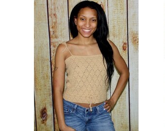 Crochet Diamond Mesh Tank Top Pattern    204