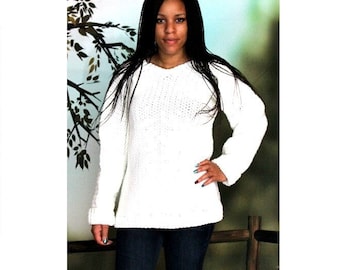 Vertical Stitched Crew Neck Sweater Crochet Pattern   522