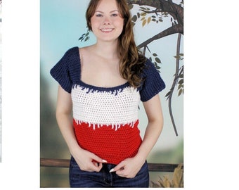 Crochet Scoop Neck Spike Stitched Pullover Pattern   418