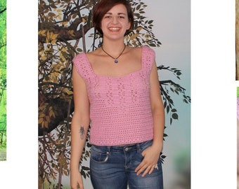 Crochet Floral Insert Tank Top Pattern   203