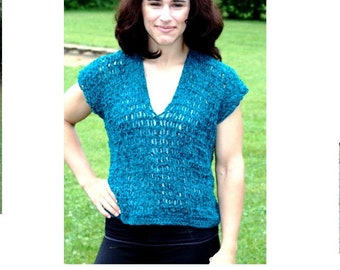 Crochet Loops Pullover Blouse Pattern   415