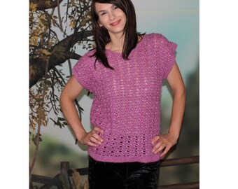 Puff Stitch Crochet Pullover Pattern   417