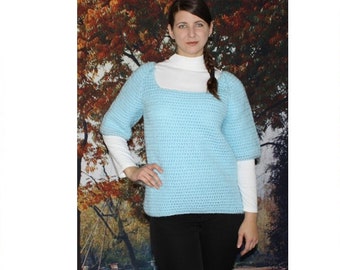 Crochet Square Neck Sweater Pattern    517