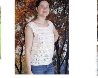 Crocheted Lace Stripes Tank Top Pattern  221