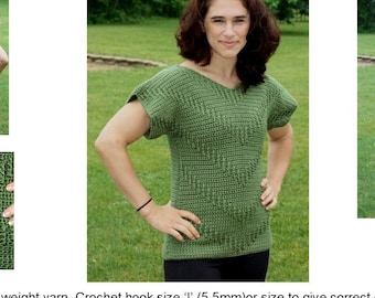 Crochet V Cabled Pullover Pattern    428