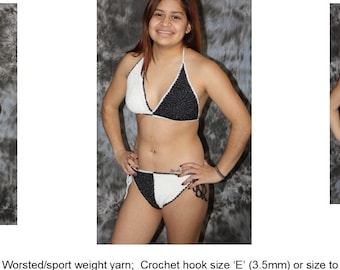 Crochet Hald & Half Swim Bikini Pattern   #1102