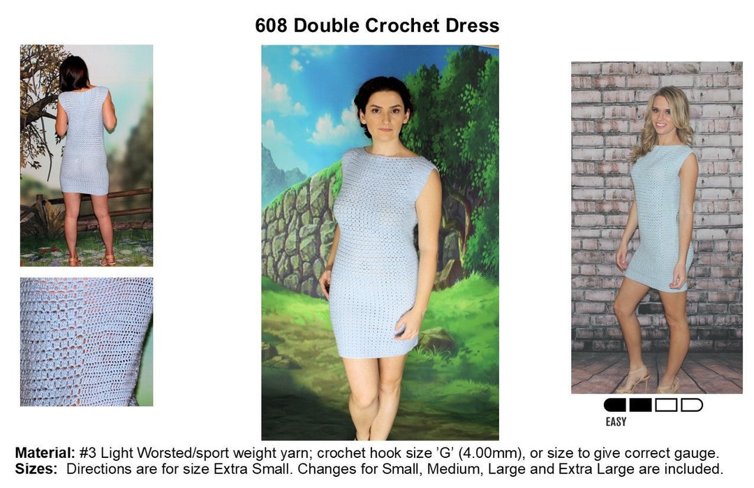 Double Crochet Pairs Dress Pattern 608 - Etsy