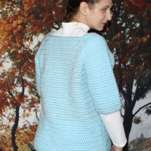 Crochet Square Neck Sweater Pattern 517 image 4