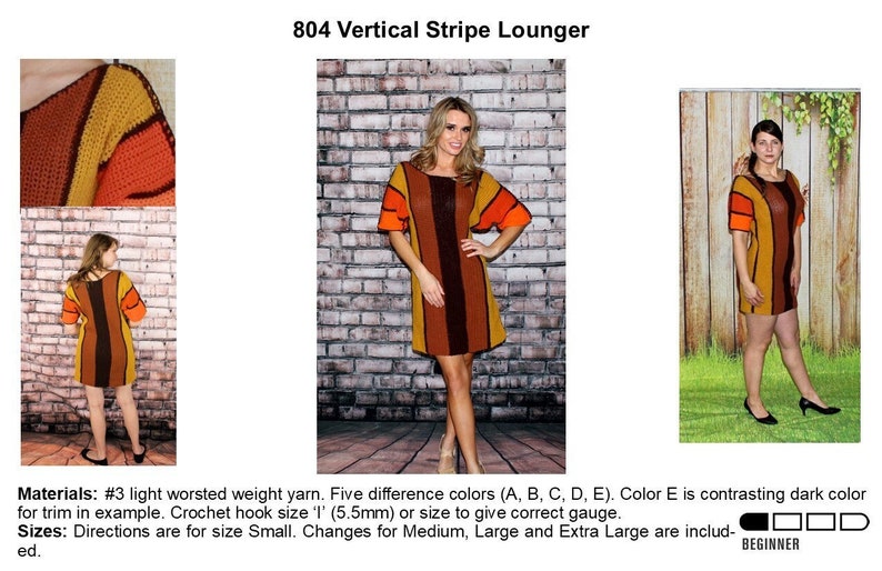 Vertical Stripe Pullover Crochet Pattern 804 image 1