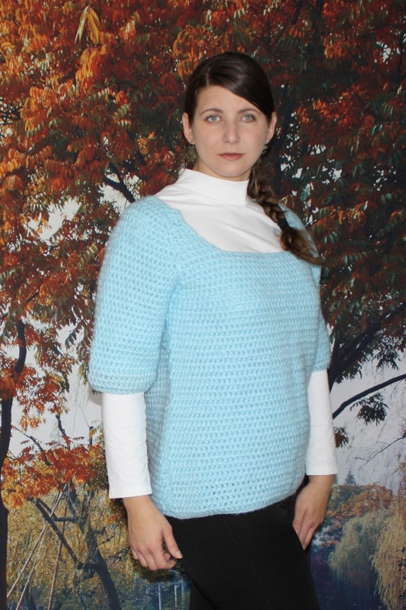 Crochet Square Neck Sweater Pattern 517 image 5