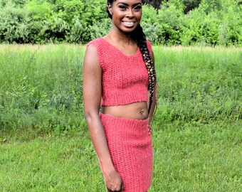 Crochet Slip On Stretch Crop Top and Shorts Patterns    1303