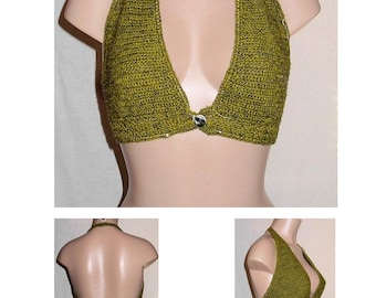 Front Button Crochet Halter Top Pattern   103