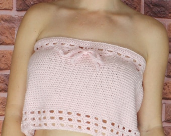Crochet Lace Accent Tube Top Pattern  116