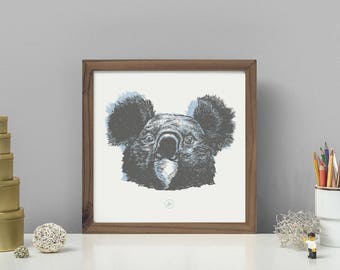 KOALA | Blue & Grey HQ Pigment Print